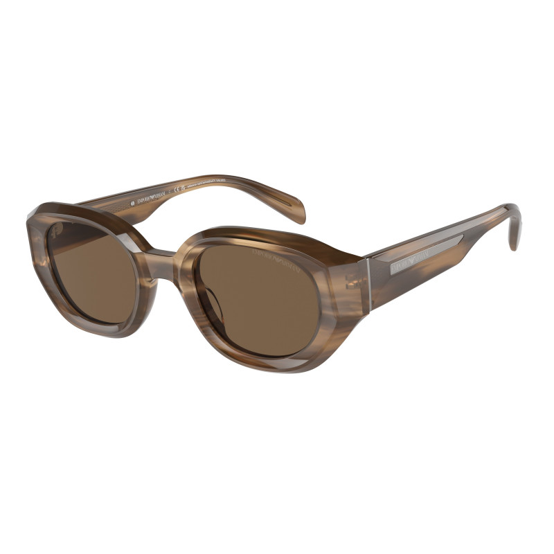 Sunglasses Emporio Armani EA 4230 U 614973 Shiny Striped Brown Dark