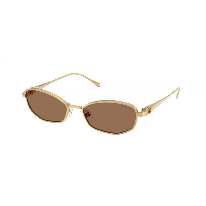 Sunglasses Swarovski SK 7042 403773 Gold / Dark Brown Polyamide Standard 55mm