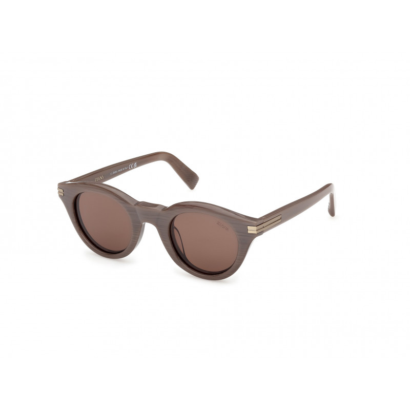 Sunglasses Zegna EZ 0302 59E Beige Brown/Striped / 46mm