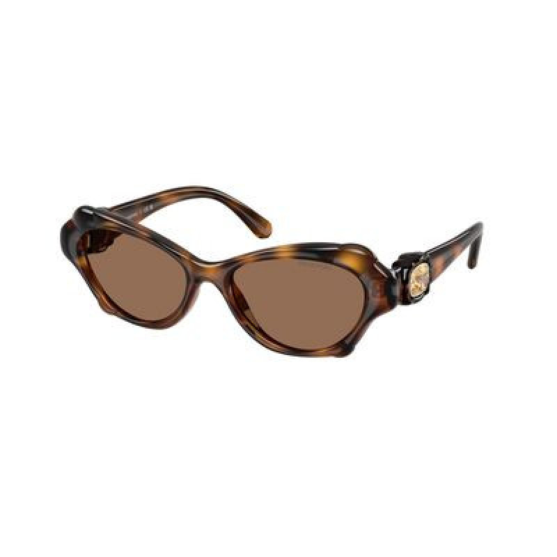 Sunglasses Swarovski SK 6050 100273 Havana / Dark Brown Polyamide Standard 52mm