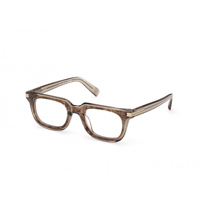 Eyeglasses Zegna EZ 5328 050 Light Brown/Striped / Shiny Dark Brown 52mm