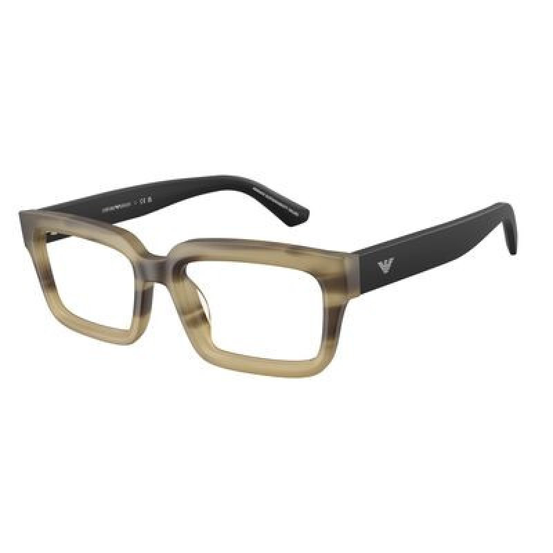Eyeglasses Emporio Armani EA 3277 U 6369 Matte Striped Havana Green / Demo Lens 54mm