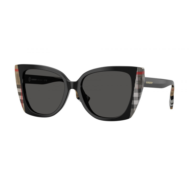 Sunglasses Burberry BE 4393 405587 Black/Vintage Check / Dark Grey Polyamide Standard 54mm