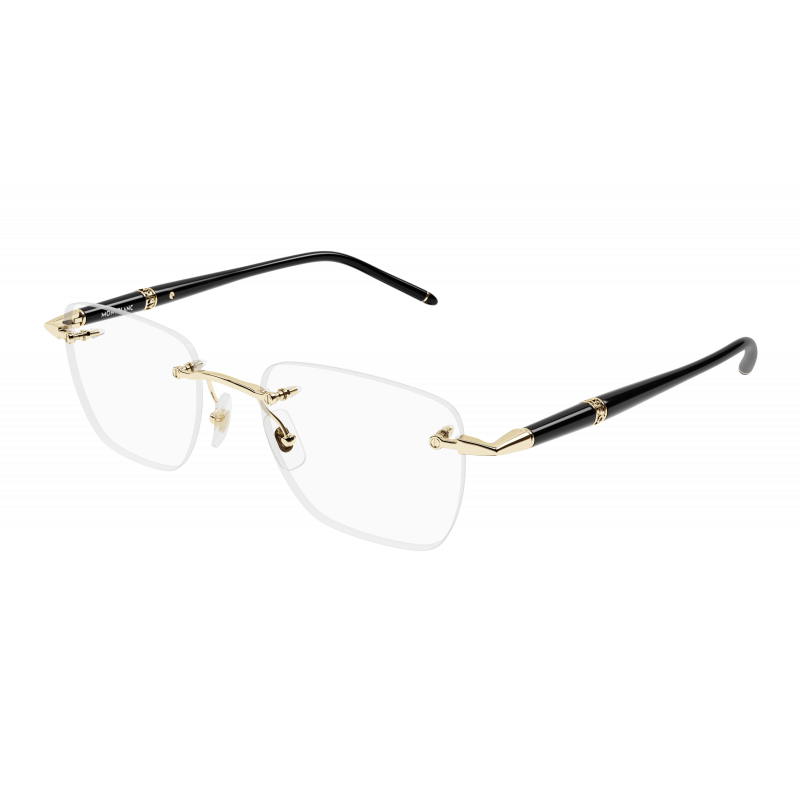 Eyeglasses Montblanc MB 0346 O- 001 Gold / Transparent Black 53mm