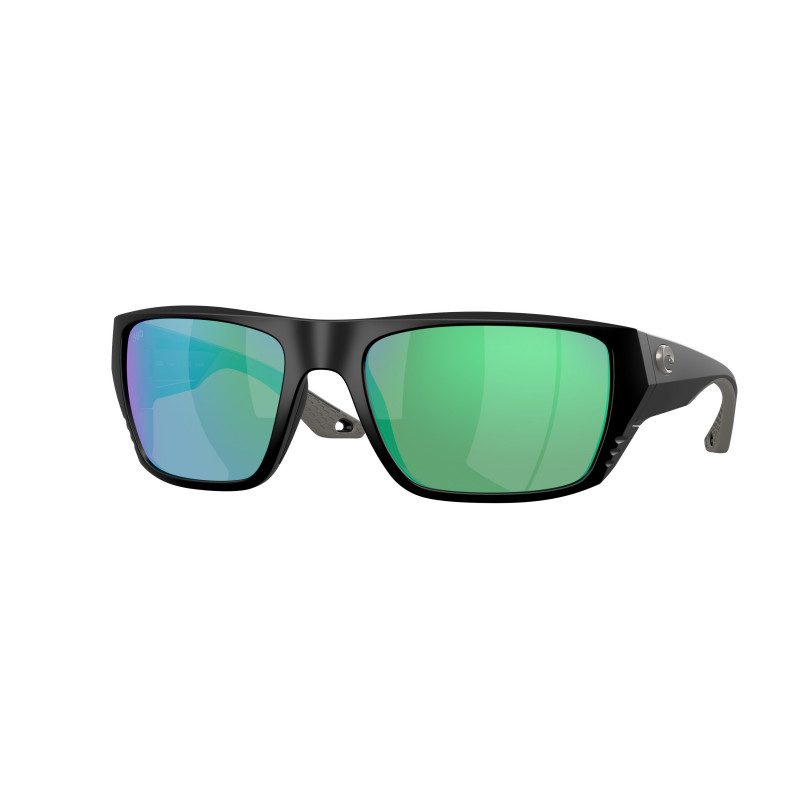 Sunglasses Costa Del Mar 6 S 9118 911802 Matte Black / Green Mirror 580g Crystal Polarized 59mm