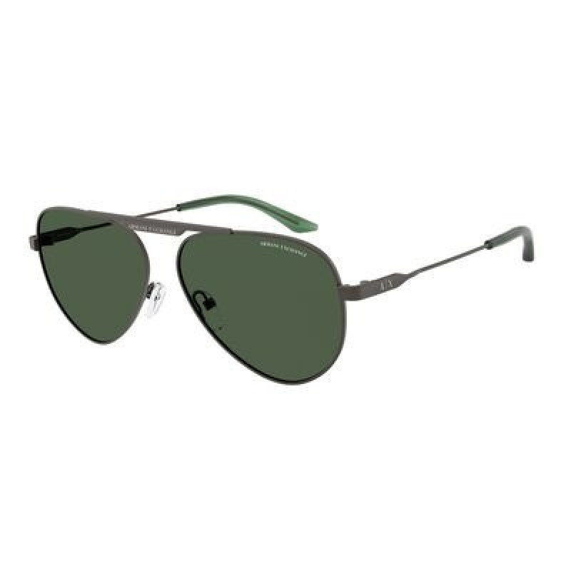 Sunglasses Armani Exchange AX 2060 S 613371 Matte Grey / Dark Green Policarbonate Standard 58mm