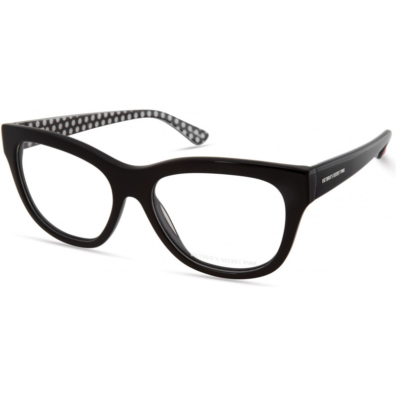 Eyeglasses Pink PK 5020 001 Black W/ Polka Dots Pattern Temple Inside Heart