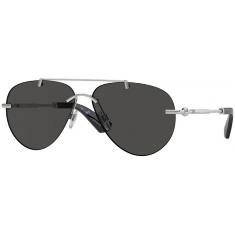 Sunglasses Burberry BE 3151 100587 Silver / Dark Grey Polyamide Standard 60mm
