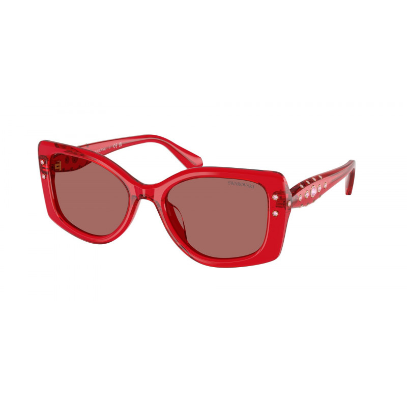Sunglasses Swarovski SK 6058 U 110369 Transparent Red / Dark Violet Polyamide Standard 54mm