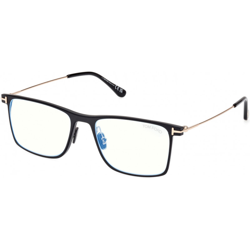 Eyeglasses Tom Ford FT 5865 -B 002 Matte Black Shiny Rose Gold 55mm