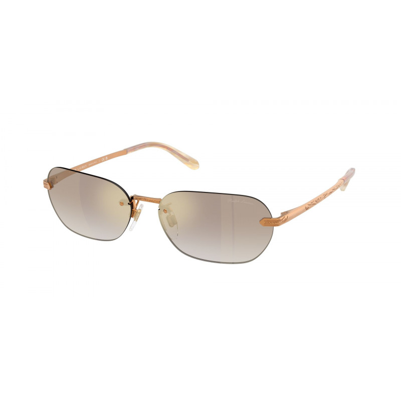 Sunglasses Ralph Lauren RL 7089 91536E Shiny Antique Gold / Gradient Brown Mirror Polyamide Standard 59mm