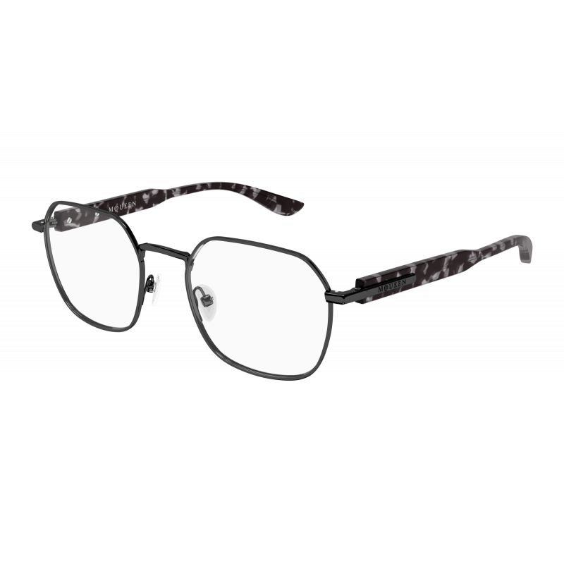 Eyeglasses Alexander McQueen AM 0499 O- 002 Gunmetal / Transparent Havana 52mm