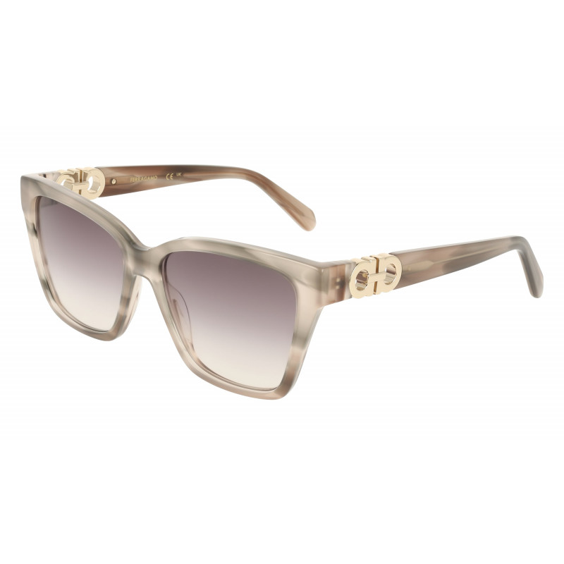 Sunglasses FERRAGAMO SF 2110 S 013 Striped Taupe Nude 57mm