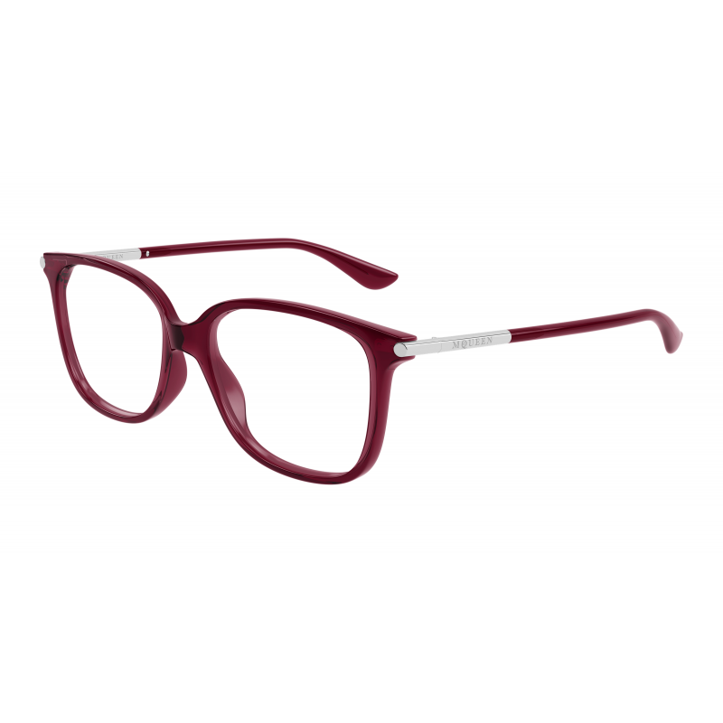 Eyeglasses Alexander McQueen AM 0554 O- 008 Burgundy / Transparent 53mm