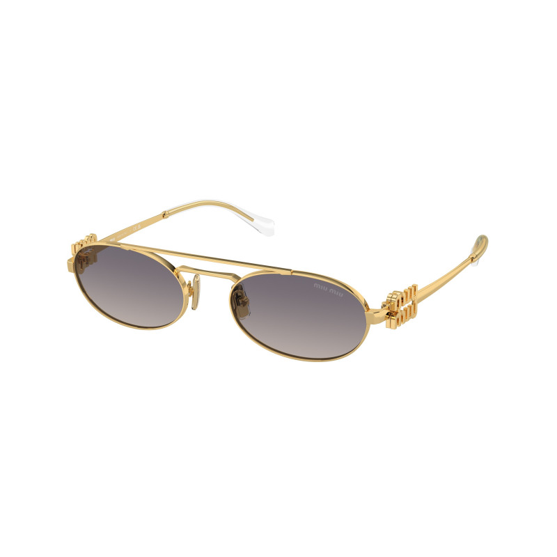 Sunglasses Miu MU 54 ZS 5AK30C Gold / Grad Blue Mirror Silver Int Polyamide Standard