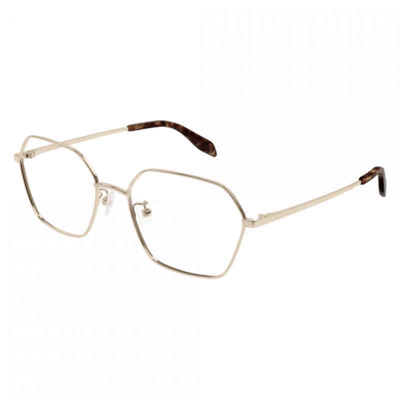 Eyeglasses Alexander McQueen AM 0437 O- 004 Gold / Transparent 55mm