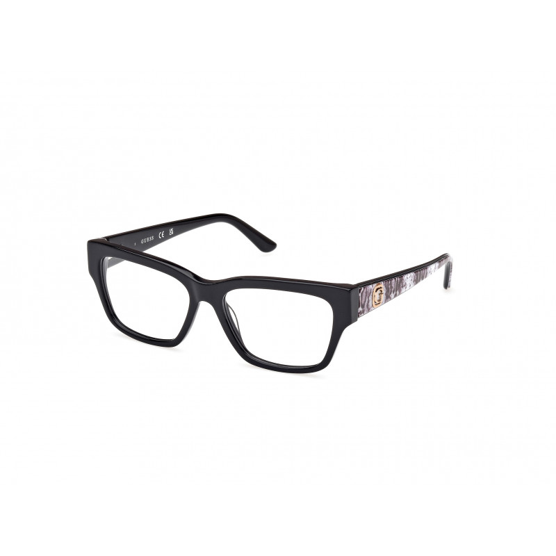 Eyeglasses Guess GU 50126 001 Shiny Black / Animal/Monocolor 49mm