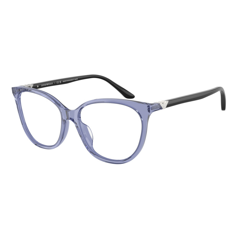 Eyeglasses Emporio Armani EA 3249 U 6200 Shiny Transparent Blue / Demo Lens 55mm