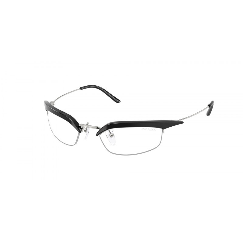 Sunglasses Prada PR B 50 S TZM08N Black/Silver / Clear Blue Light Filter Polyamide Standard