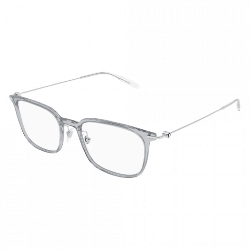 Eyeglasses Montblanc MB 0100 O- 002 Grey / Transparent Silver 52mm
