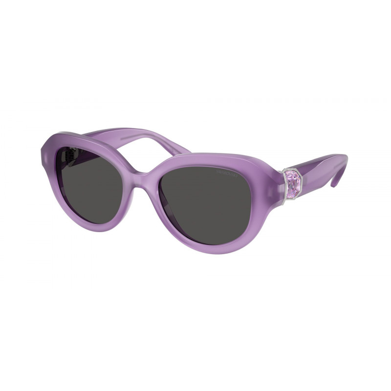 Sunglasses Swarovski SK 6037 F 107587 Milky Lilac / Dark Grey Polyamide Standard 52mm