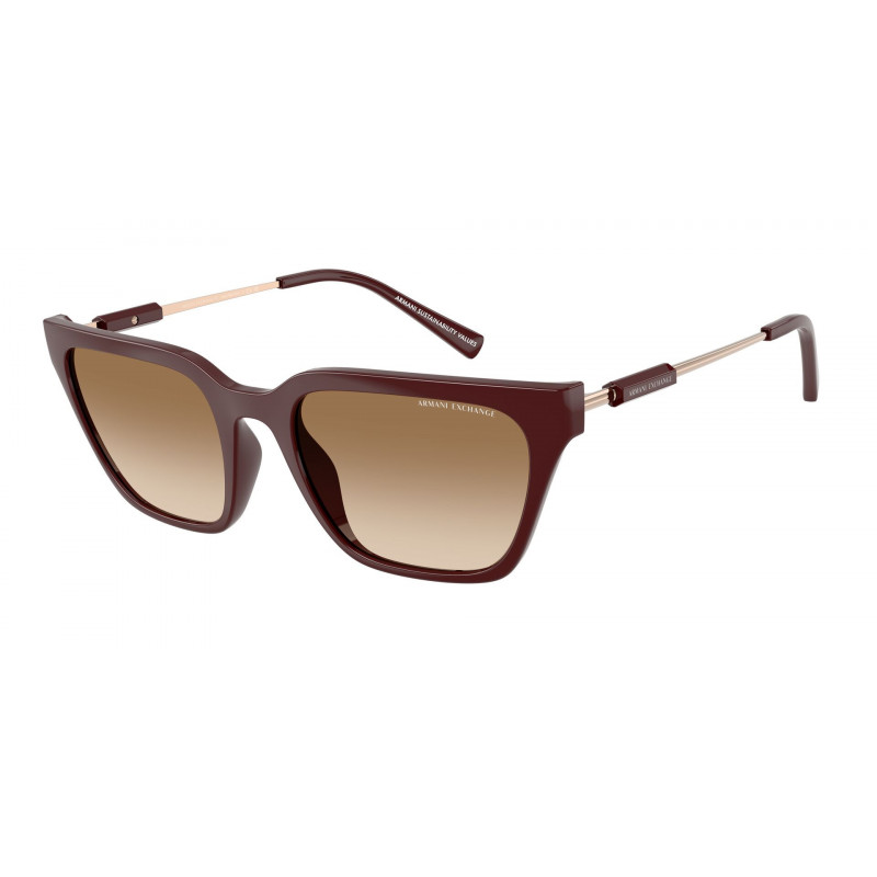 Sunglasses Armani Exchange AX 4158 S 838389 Shiny Bordeaux / Gradient Brown Polyamide Standard