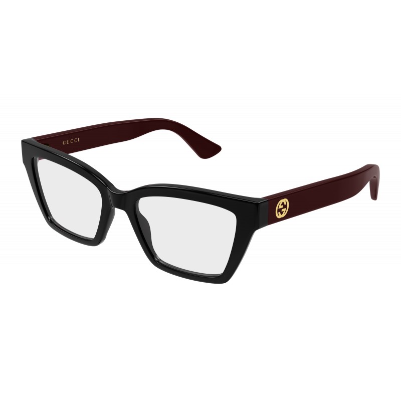 Eyeglasses Gucci GG 1715 O- 011 Black / Transparent Burgundy 55mm