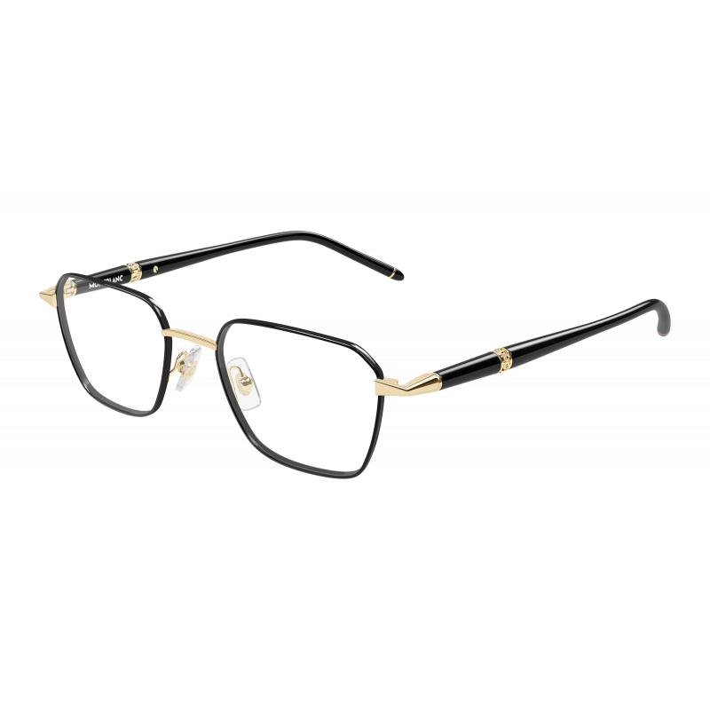 Eyeglasses Montblanc MB 0485 O- 001 Gold / Transparent Black 51mm