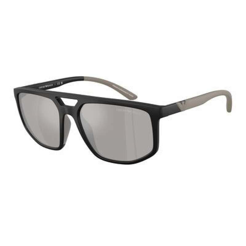 Sunglasses Emporio Armani EA 4248 U 50016G Matte Black / Light Grey Mirror Silver Polyamide Standard 58mm