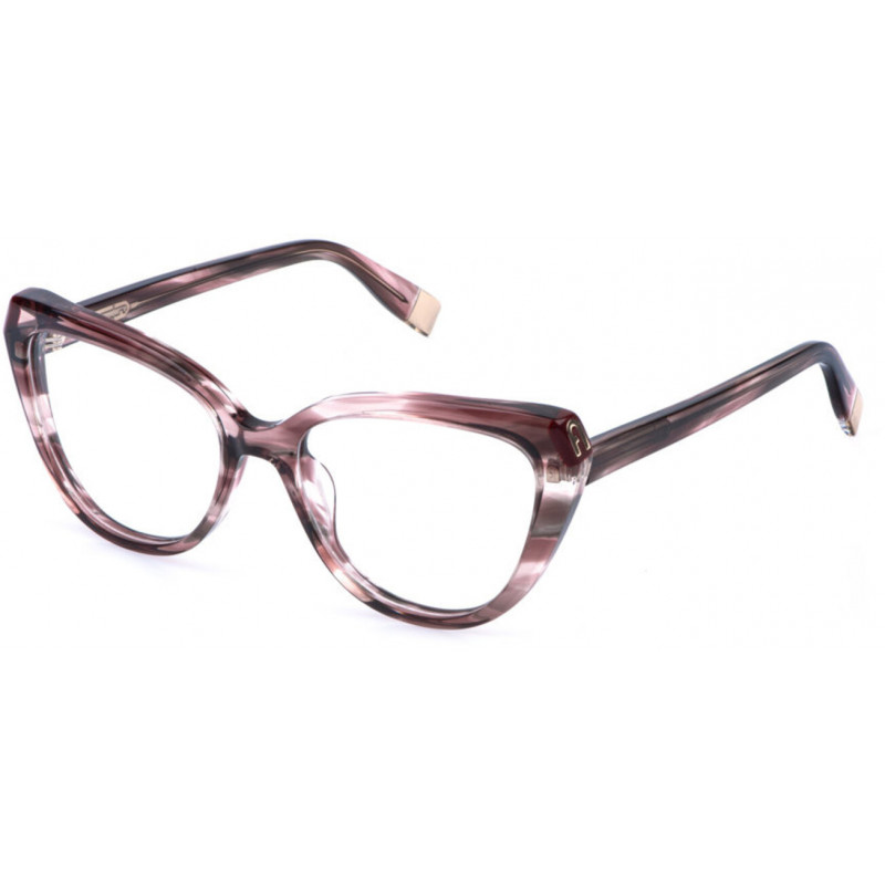 Sunglasses Furla VFU 989 V 0vbl Striped Brown/Pink