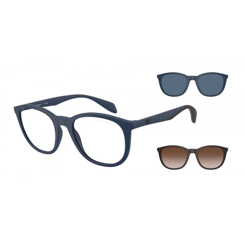 Sunglasses Emporio Armani EA 4211 61851W Matte Blue / Clear Polyamide Standard 52mm