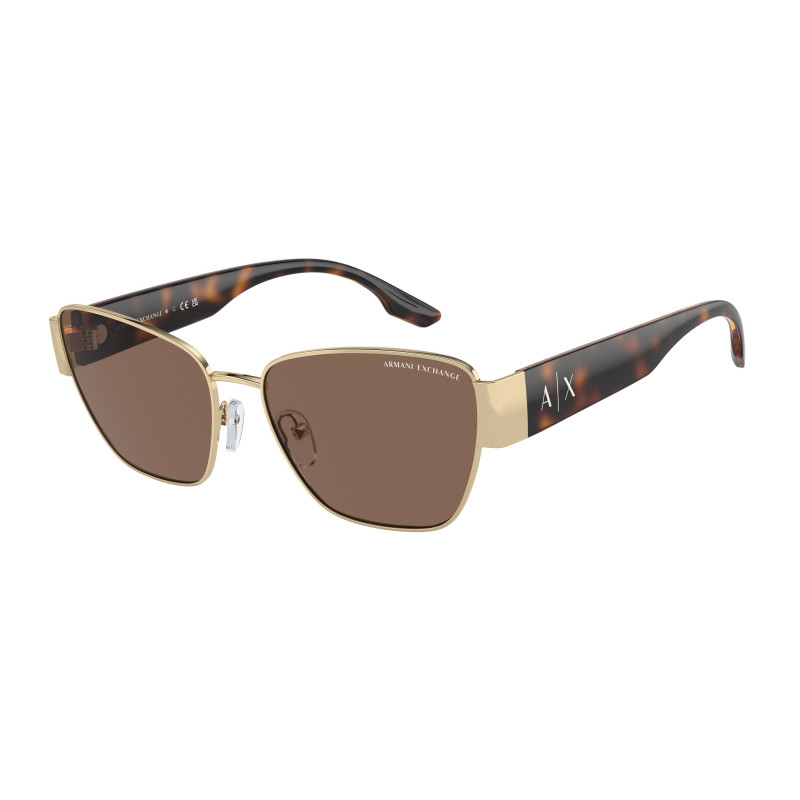 Sunglasses Armani Exchange AX 2051 S 611073 Shiny Pale Gold Dark Brown