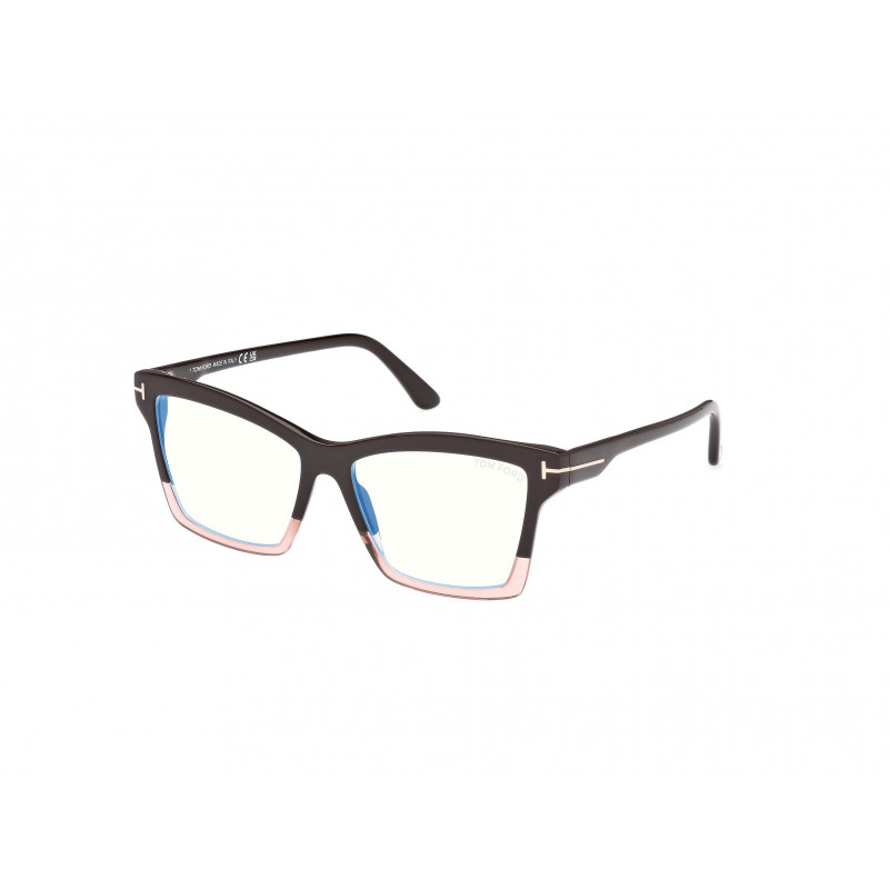 Eyeglasses Tom Ford FT 5964 -B 050 Light Brown/Monocolor / Shiny Dark Brown 54mm