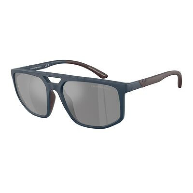 Sunglasses Emporio Armani EA 4248 U 62606G Matte Blue / Dark Grey Mirror Silver Polyamide Standard 58mm