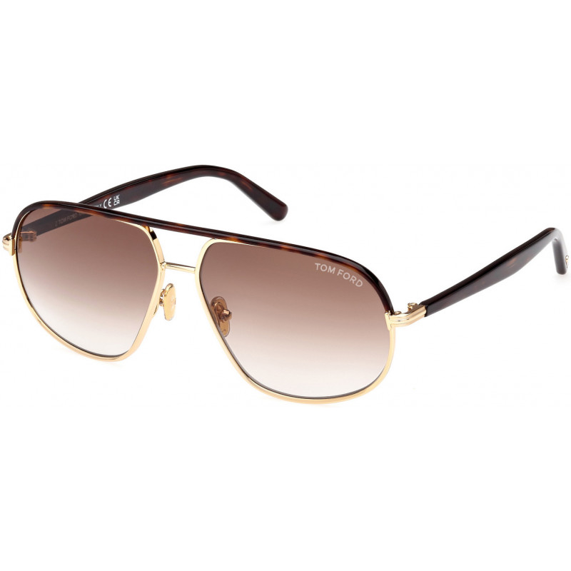 Sunglasses Tom Ford FT 1019 30F Shiny Pale Gold / Dark Havana 59mm