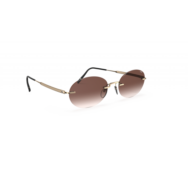 Sunglasses Silhouette Yuha Rimless 8755 7630 Gold/Brown 52mm