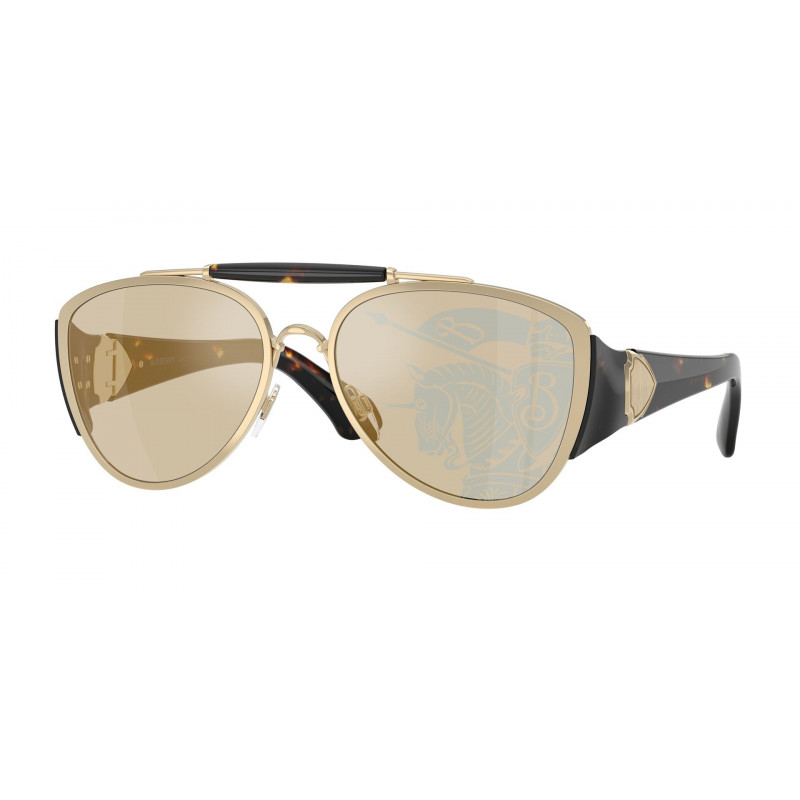 Sunglasses Burberry BE 3161 1109P4 Light Gold / Dark Brown Tampo Polyamide Standard 60mm