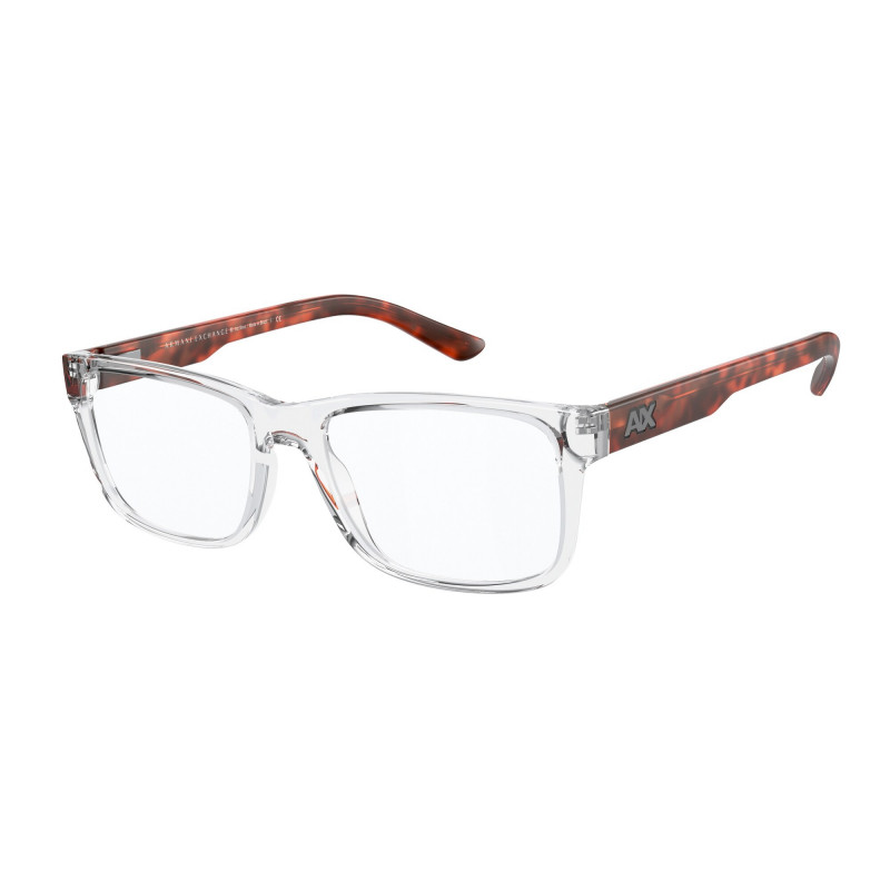 Eyeglasses Armani Exchange AX 3016 8235 Shiny Transparent Crystal 53mm
