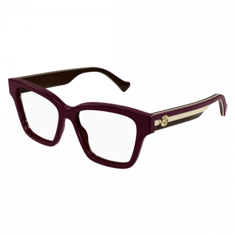 Eyeglasses Gucci GG 1302 O- 005 Burgundy / Transparent 55mm