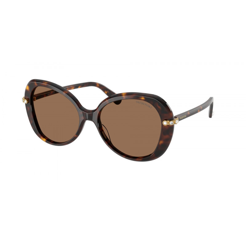 Sunglasses Swarovski SK 6059 100273 Havana / Dark Brown Polyamide Standard 55mm