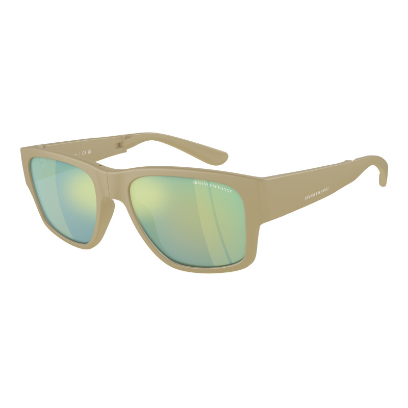 Sunglasses Armani Exchange AX 4141 SU 8348/2 Matte Beige Mirror Green