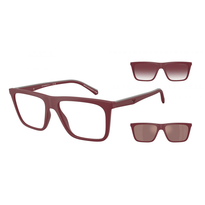 Sunglasses Emporio Armani EA 4258 52611W Matte Bordeaux / Clear Polyamide Standard 56mm