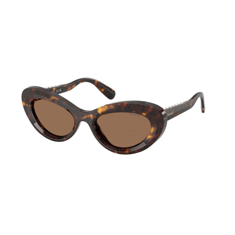 Sunglasses Swarovski SK 6061 U 100273 Havana / Dark Brown Polyamide Standard 51mm