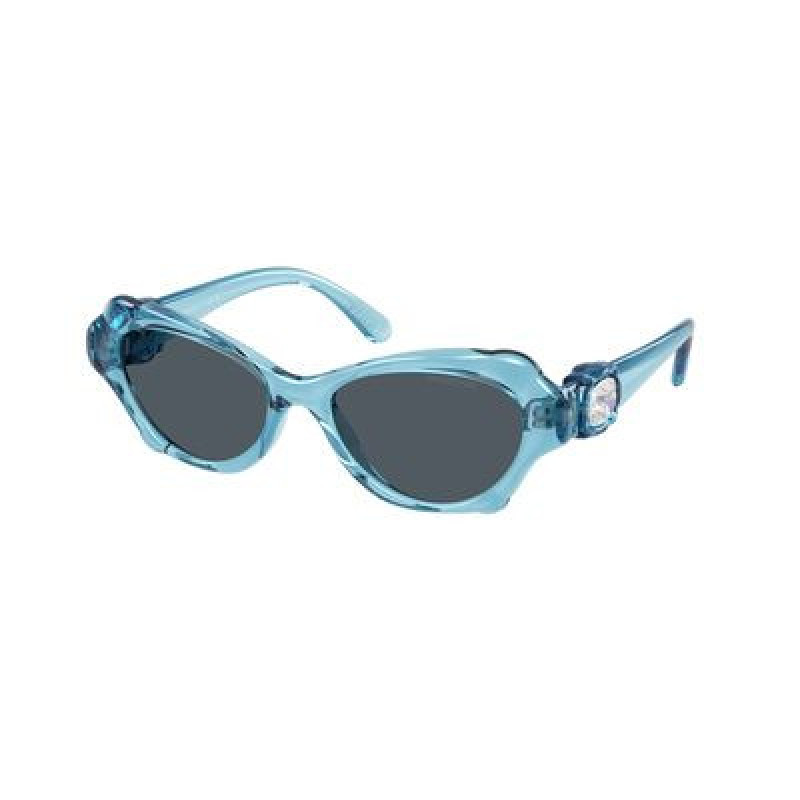 Sunglasses Swarovski SK 6050 107887 Transaprent Light Blue / Dark Grey Polyamide Standard 52mm