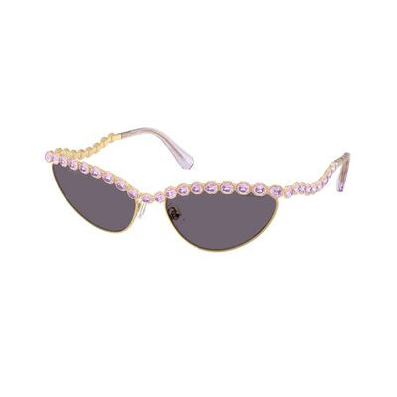 Sunglasses Swarovski SK 7030 40361A Gold / Violet Polyamide Standard 59mm