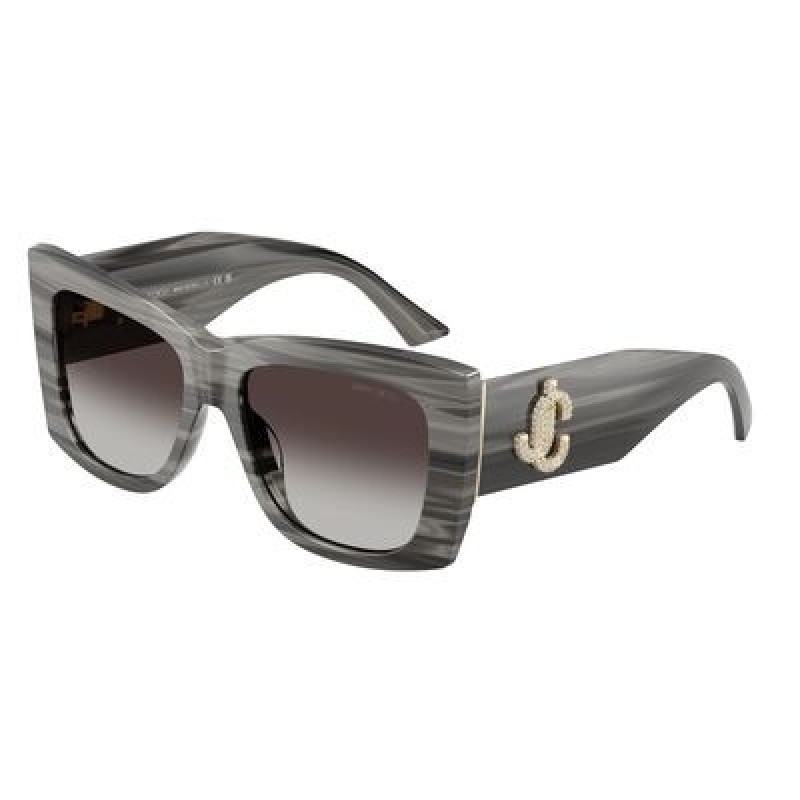 Sunglasses Jimmy Choo JC 5036 B 50638G Striped Black / Gradient Gray Polyamide Standard 54mm