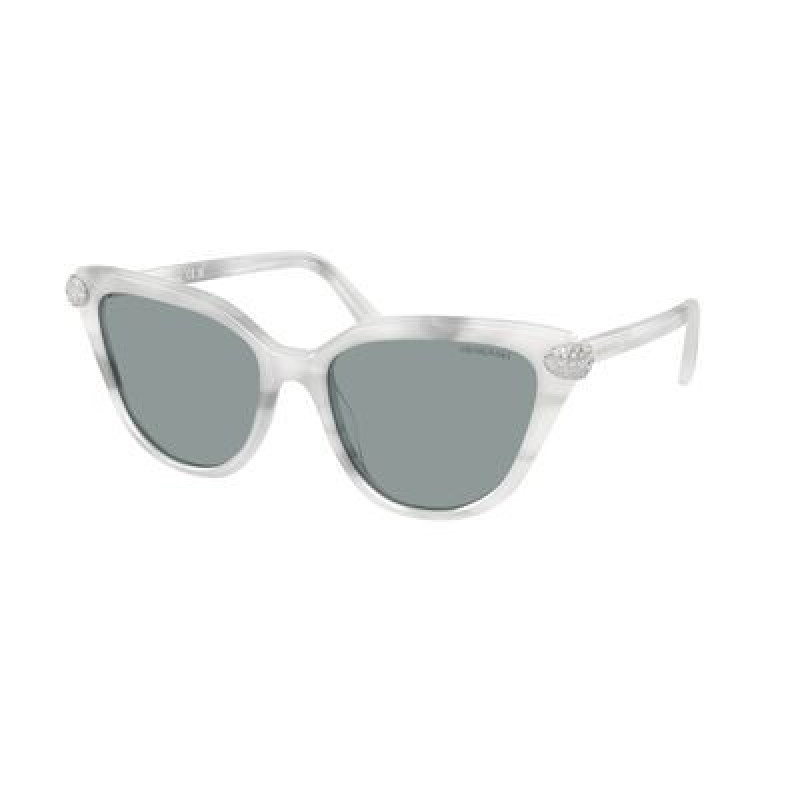 Sunglasses Swarovski SK 6039 F 1042/1 White Havana / Dark Grey Polyamide Standard 56mm