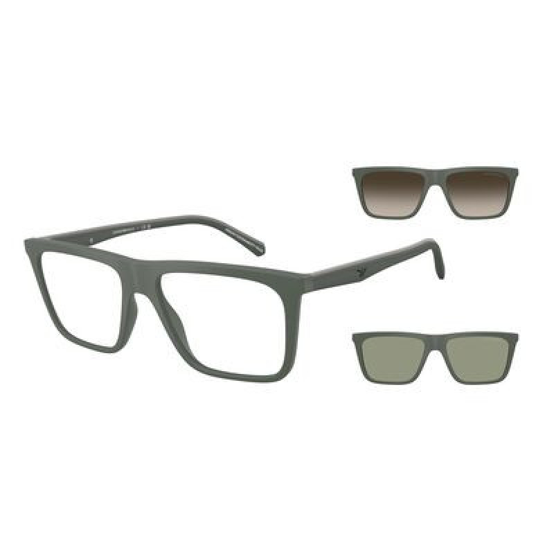 Sunglasses Emporio Armani EA 4258 63121W Matte Green / Clear Polyamide Standard 56mm