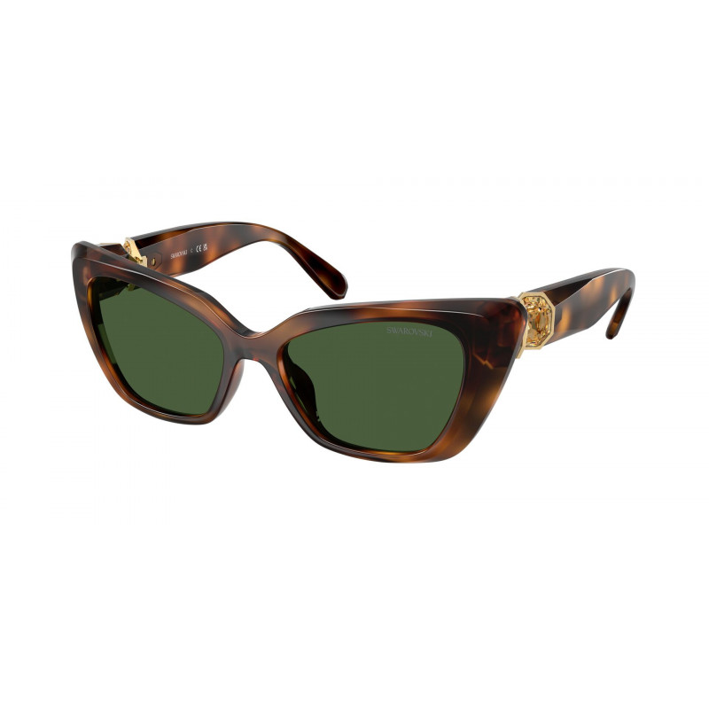 Sunglasses Swarovski SK 6047 100271 Havana / Dark Green Polyamide Standard 54mm