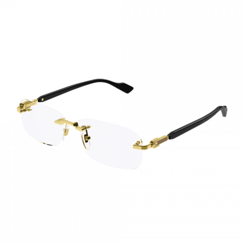 Eyeglasses Gucci GG 1221 O- 001 Gold / Transparent Black 56mm